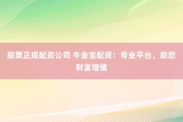 股票正规配资公司 牛金宝配资：专业平台，助您财富增值