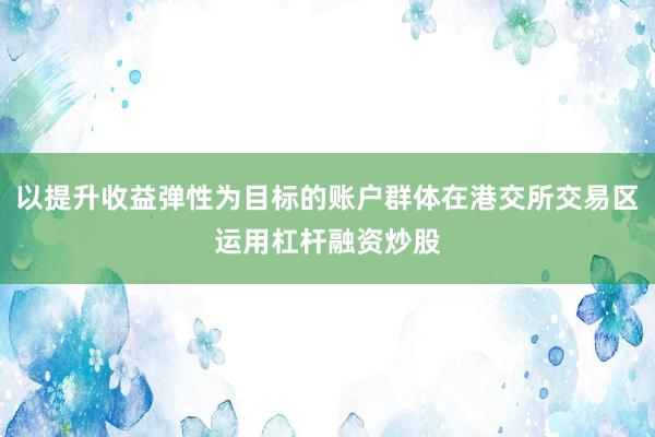 以提升收益弹性为目标的账户群体在港交所交易区运用杠杆融资炒股