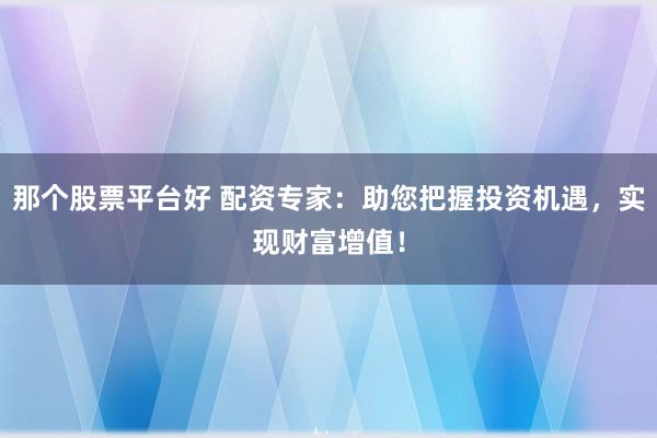 那个股票平台好 配资专家：助您把握投资机遇，实现财富增值！